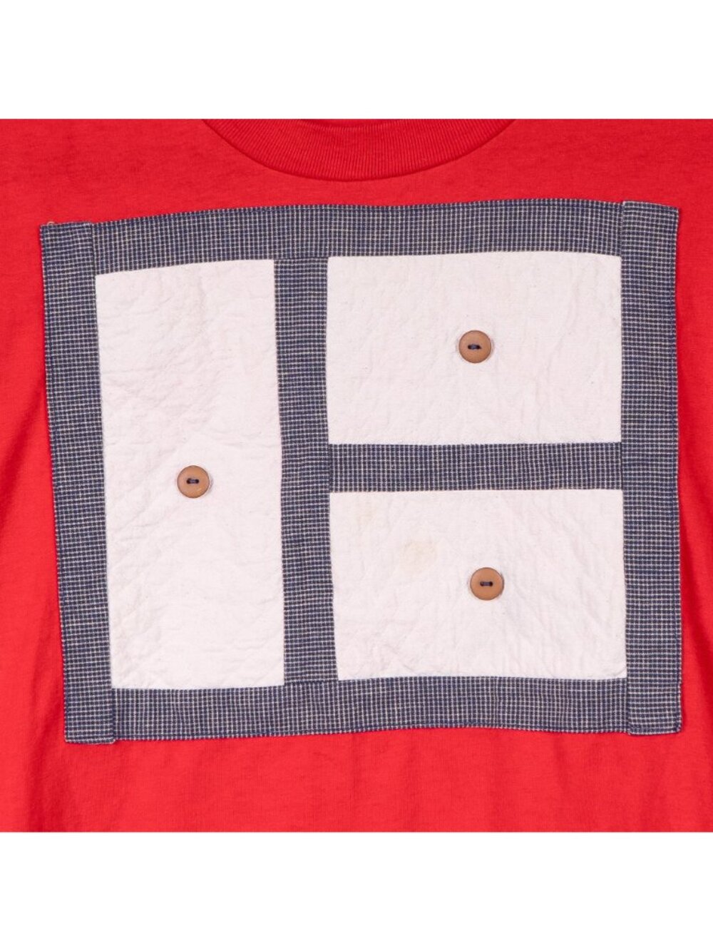 4th of July VTG TShirt XL Womens Americana Quilted Crafty Patriotic USA Patches - Picture 3 of 9